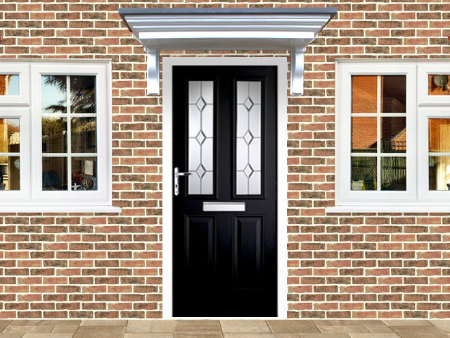 Victorian Right Hand Black Composite Front Door Flying Doors