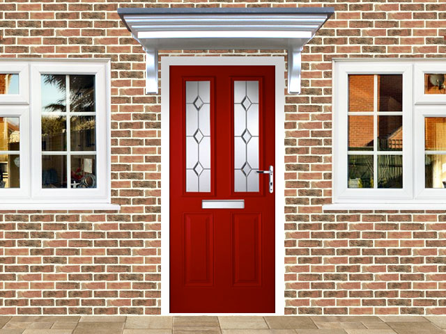 Victorian Left Hand Red Composite Front Door | Flying Doors Victorian Left Hand Red Composite Front Door | Flying Doors