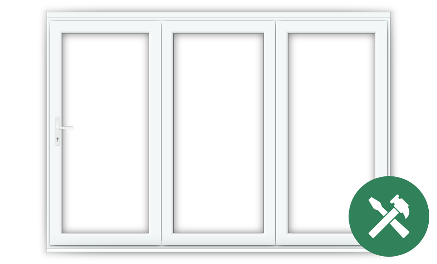 Custom Size White Upvc Bifold Folding Doors Flying Doors