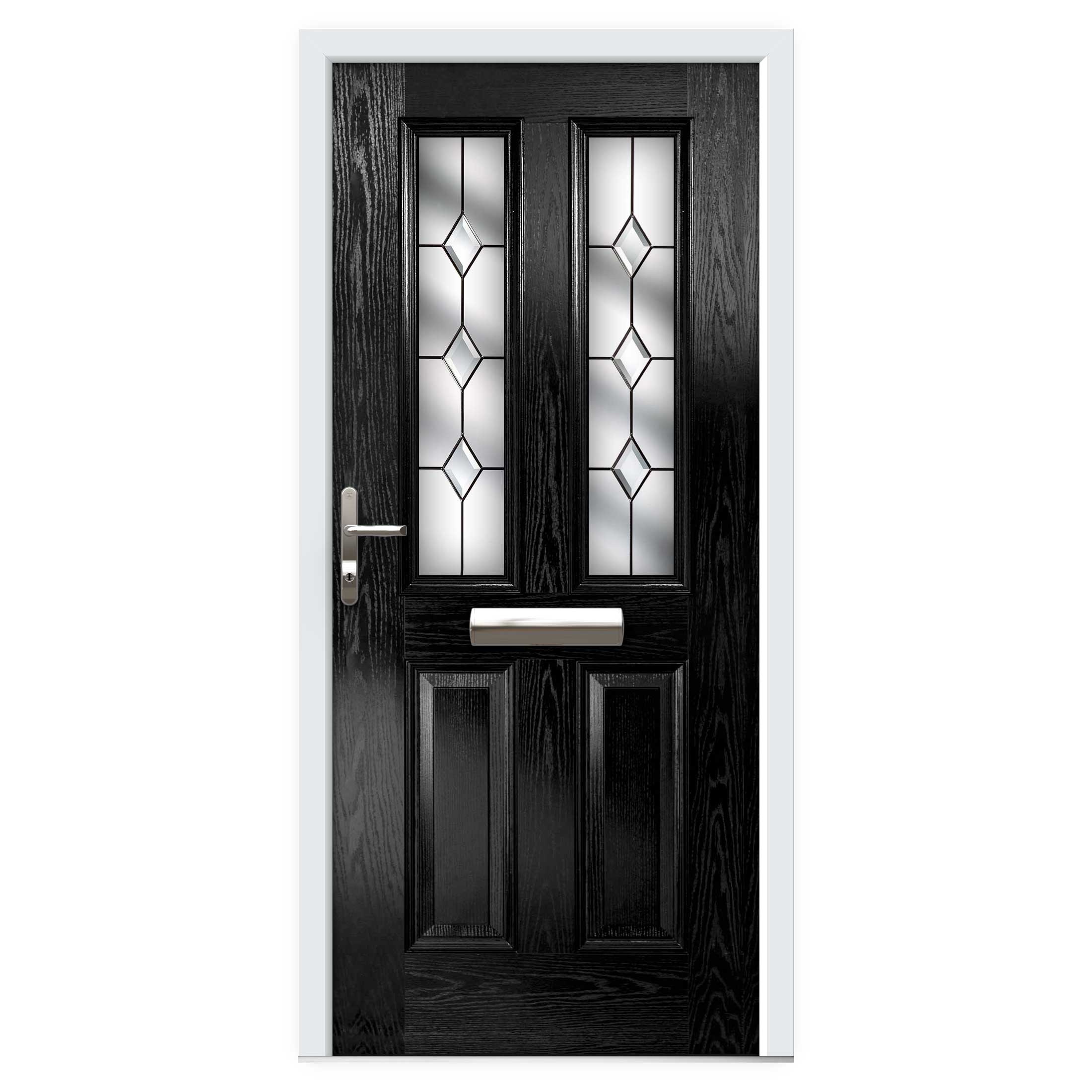 Black Narrow Lite Composite Front Door Flying Doors