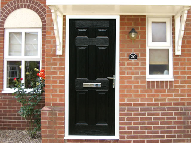 Regency Black 3ft Composite Front Door Set Flying Doors
