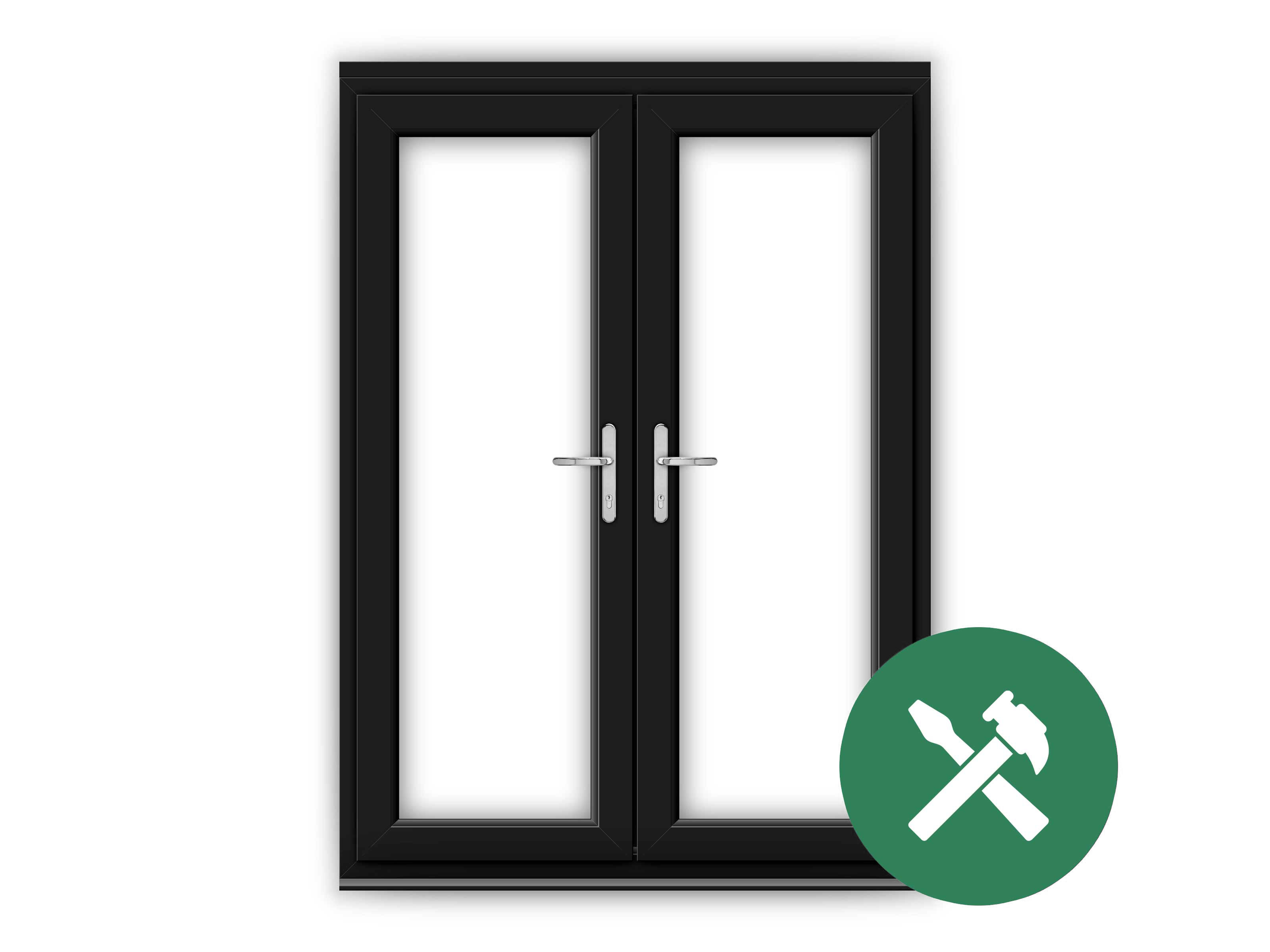 Custom Black uPVC French Door Set Flying Doors