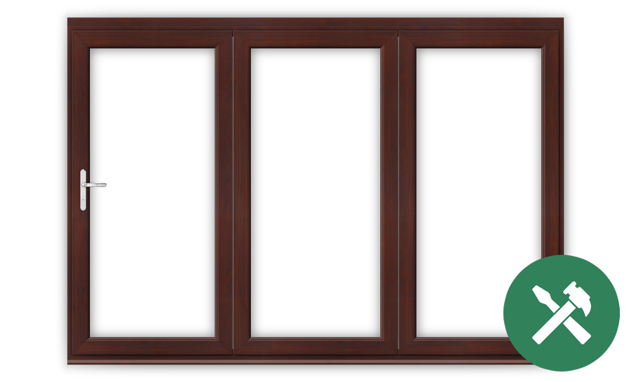 Custom Size Rosewood Upvc Bifold Folding Doors Flying Doors
