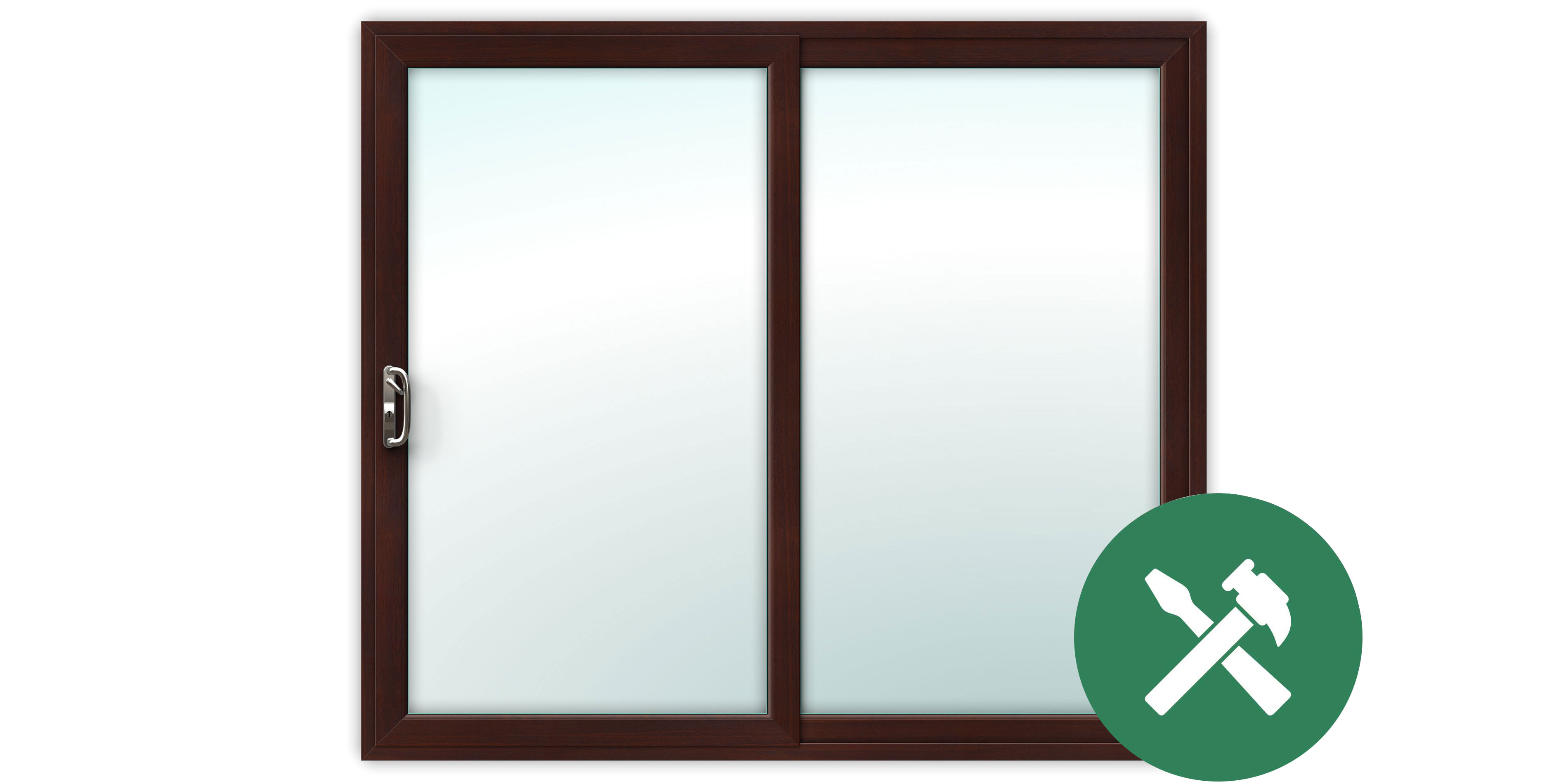 Custom Size Rosewood uPVC Sliding Patio Doors Flying Doors