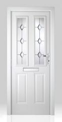 Victorian Left Hand White Composite Front Door