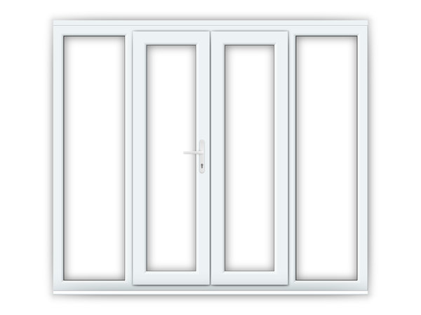 4ft uPVC French Doors with Wide Side Panels