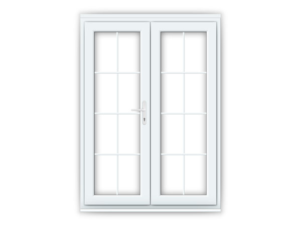 White uPVC Georgian French Doors