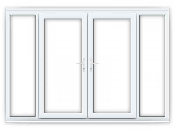6ft uPVC French Doors with Wide Side Panels