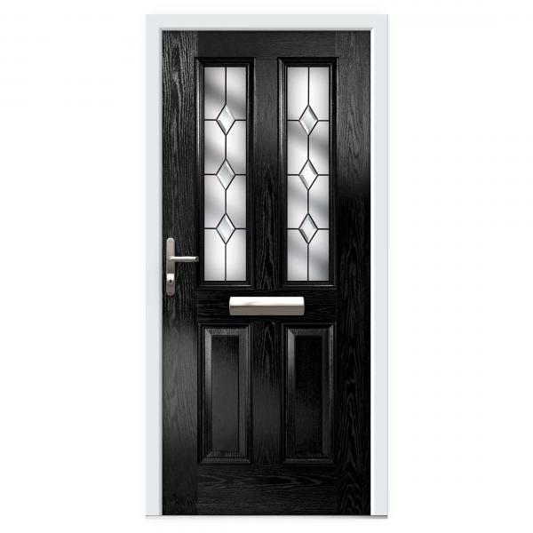 Black Narrow Lite Composite Front Door