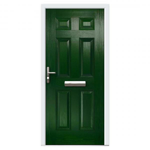 Green 6 Panel Composite Front Door