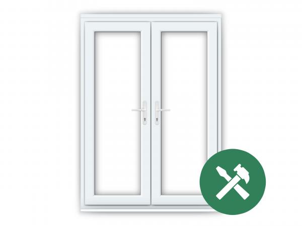 Custom White uPVC French Door Set