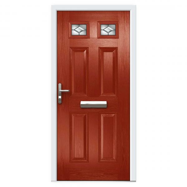 Red Top Lite Composite Front Door