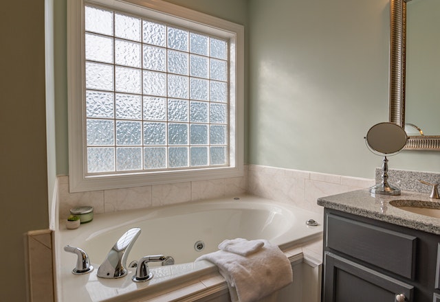 Frosted bathroom window