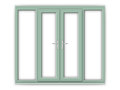 4ft Chartwell Green uPVC French Doors with Wide Side Panels