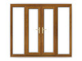 4ft Golden Oak uPVC French Doors with Wide Side Panels