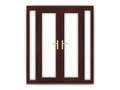 4ft Rosewood uPVC French Doors with Narrow Side Panels