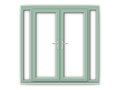 5ft Chartwell Green uPVC French Doors with Narrow Side Panels