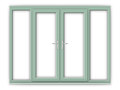 5ft Chartwell Green uPVC French Doors with Wide Side Panels