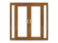 5ft Golden Oak uPVC French Doors with Narrow Side Panels