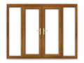 5ft Golden Oak uPVC French Doors with Wide Side Panels