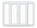 5ft uPVC Georgian French Doors with Wide Side Panels