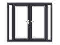 6ft Anthracite Grey uPVC French Doors with Narrow Side Panels
