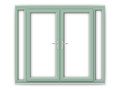 6ft Chartwell Green uPVC French Doors with Narrow Side Panels