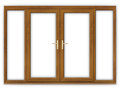 6ft Golden Oak uPVC French Doors with Wide Side Panels