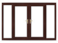 6ft Rosewood uPVC French Doors with Wide Side Panels